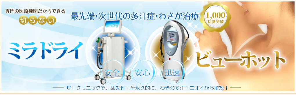 専門の医療機関だからできる切らない最先端・次世代の多汗症・わきが治療